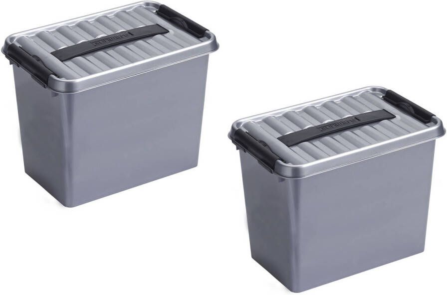 Sunware 5x stuks Q-Line opbergboxen opbergdozen 9 liter 30 7 x 20 x 22 cm kunststof Praktische opslagboxen Opbergbakken Opbergbox