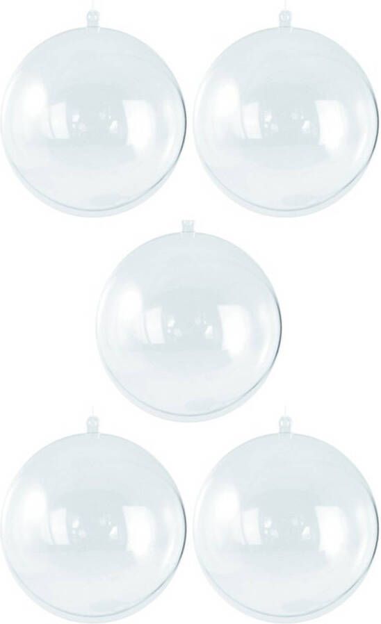 Merkloos 5x Transparante hobby DIY kerstballen 7 cm Knutselen Kerstballen maken hobby materiaal basis materialen