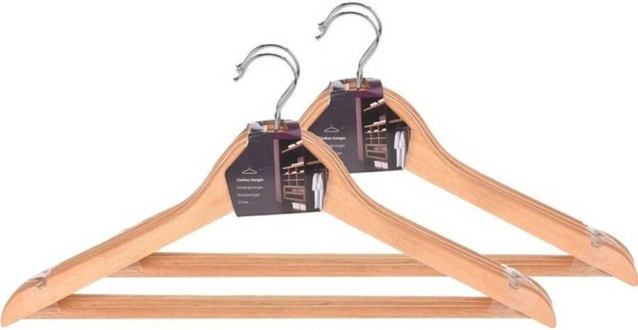 Merkloos 6x Houten kledinghangers