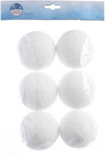 Decoris 6x Sneeuwdecoratie Witte Sneeuwballen 8 Cm Decoratiesneeuw