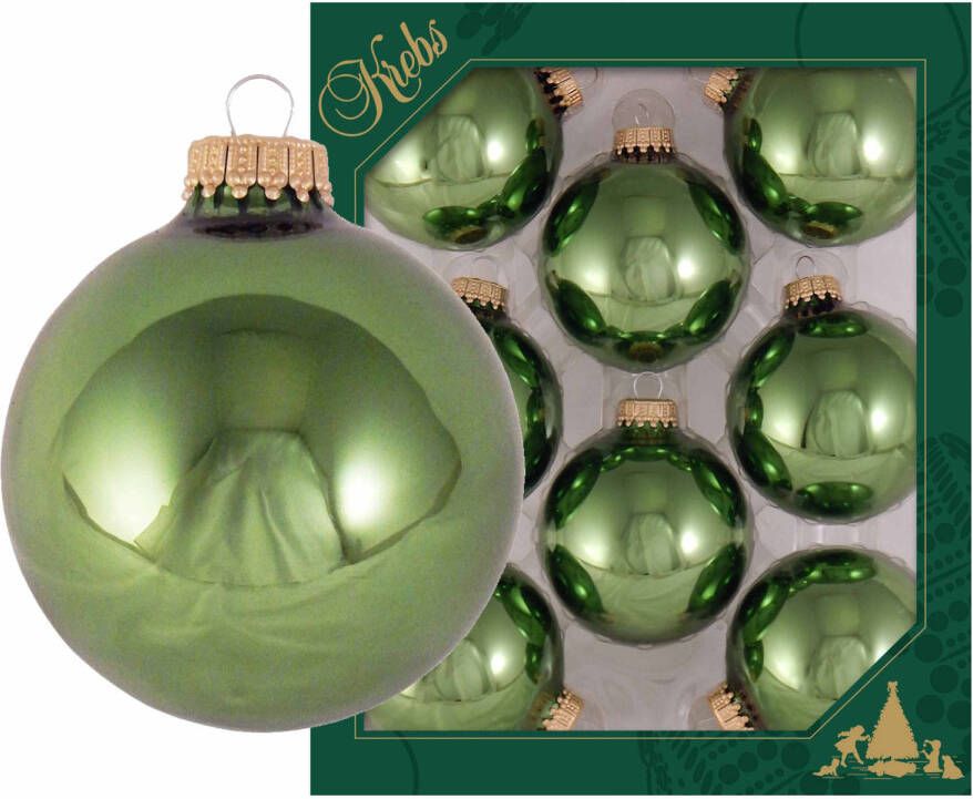 Merkloos 24x Glanzende groene kerstboomversiering kerstballen van glas 7 cm Kerstbal