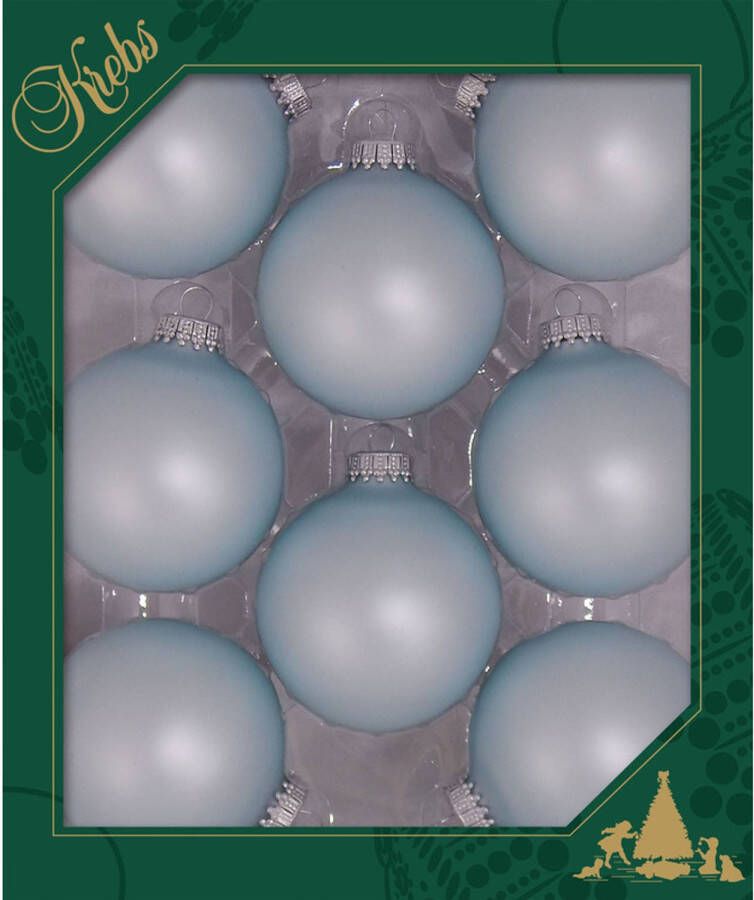Merkloos 8x Misty aqua blauwe velvet glazen kerstballen mat 7 cm kerstboomversiering Kerstbal