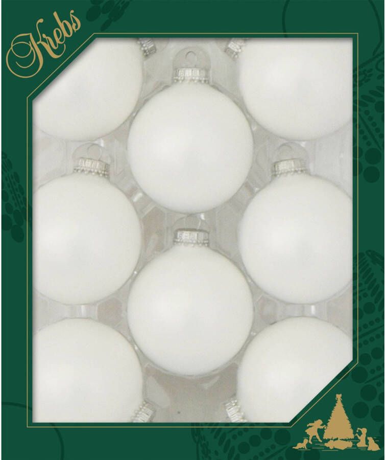 Merkloos 8x Satijn witte glazen kerstballen mat 7 cm kerstboomversiering Kerstbal
