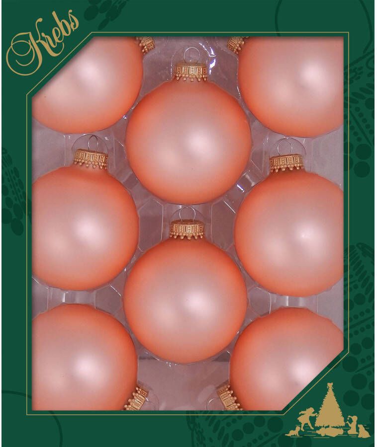 Merkloos 8x stuks glazen kerstballen 7 cm koraal velvet roze Kerstbal