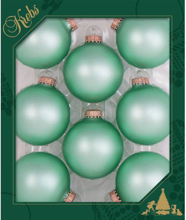 Merkloos 8x stuks glazen kerstballen 7 cm mermaid velvet groen mat Kerstbal