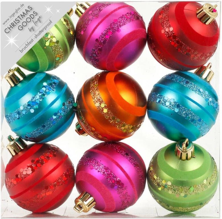 Merkloos 27x Gekleurde mix kunststof kerstballen pakket 6 cm Kerstbal
