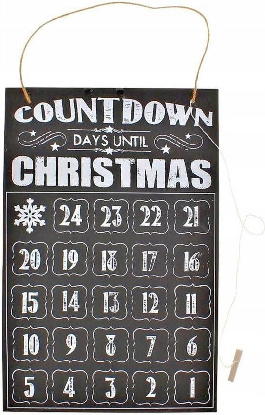 Merkloos ADVENT CHALKBOARD Aftellen naar kerst countdown met Krijt bord incl krijtje