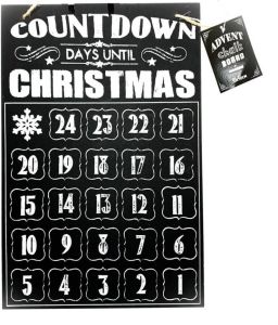 Merkloos ADVENT CHALKBOARD Aftellen naar kerst countdown met Krijt bord incl krijtje
