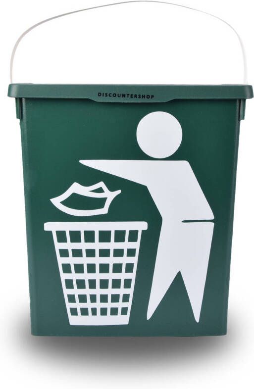 Merkloos Handig klein afvalbak Afvalemmer containertje 100% BIO recyclable 30.8x25x14 cm organisch afval 11 liter Groen 1