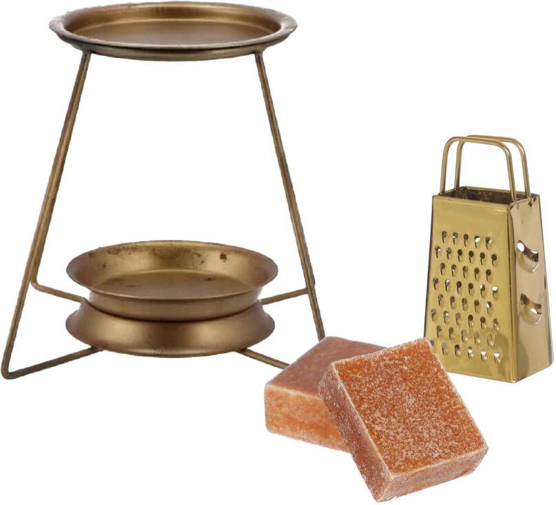 Merkloos Amberblokjes geurblokjes cadeauset amber geur inclusief geurbrander en mini rasp Geurbranders