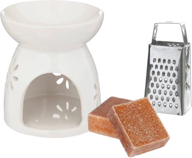Merkloos Amberblokjes geurblokjes cadeauset amber geur inclusief geurbrander en mini rasp Geurbranders