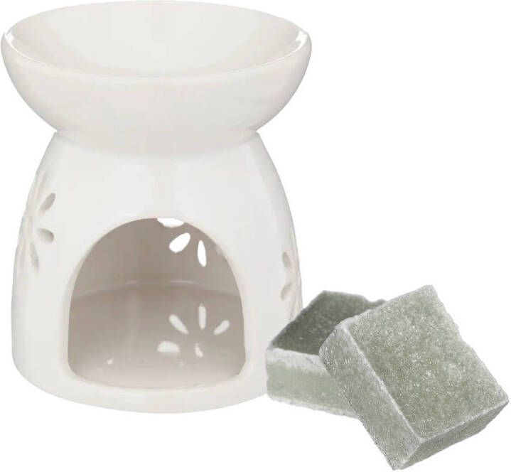 Merkloos Amberblokjes geurblokjes cadeauset jasmijn geur inclusief geurbrander Geurbranders
