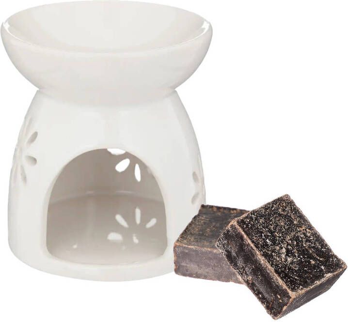 Merkloos Amberblokjes geurblokjes cadeauset musk geur inclusief geurbrander Geurbranders
