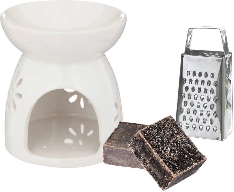 Merkloos Amberblokjes geurblokjes cadeauset ylang inclusief geurbrander en mini rasp Geurbranders