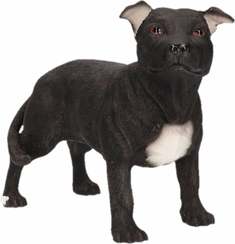 Merkloos Beeldje Staff Bull Terrier zwart 15 cm Beeldjes