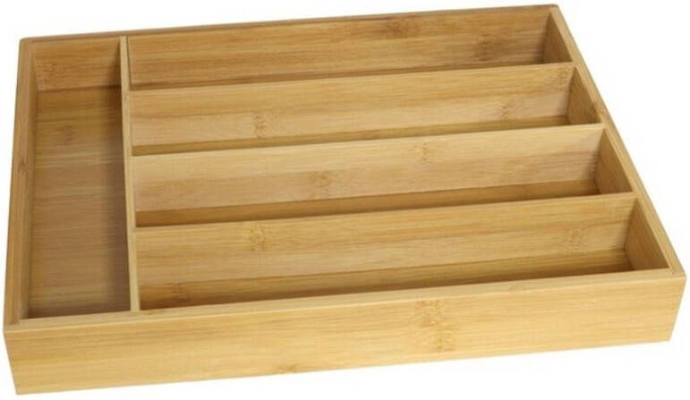 Merkloos Bestekbak bamboe hout 26 x 36 cm Bestekbakken