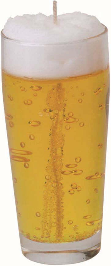 Merkloos Bierglas gadget kado Bierkaars bier fluitje H13 cm D5 cmA - Vaderdag verjaardag geurkaarsen