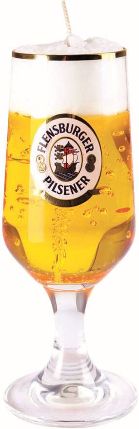 Merkloos Bierglas gadget kado Bierkaars Duits bier 20 cm Vaderdag verjaardag geurkaarsen
