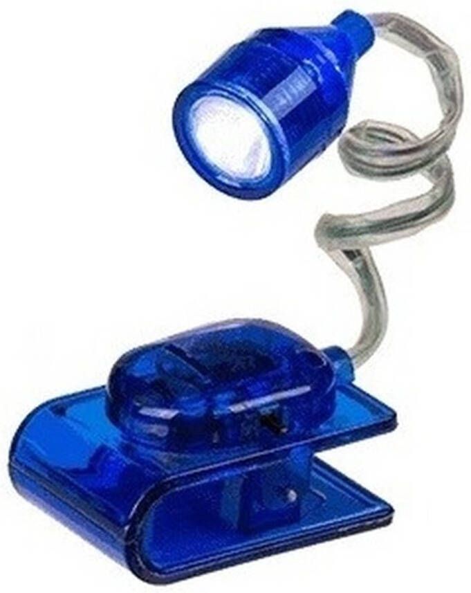 Merkloos Blauw lees lampje op klem 4 cm Klemlampen