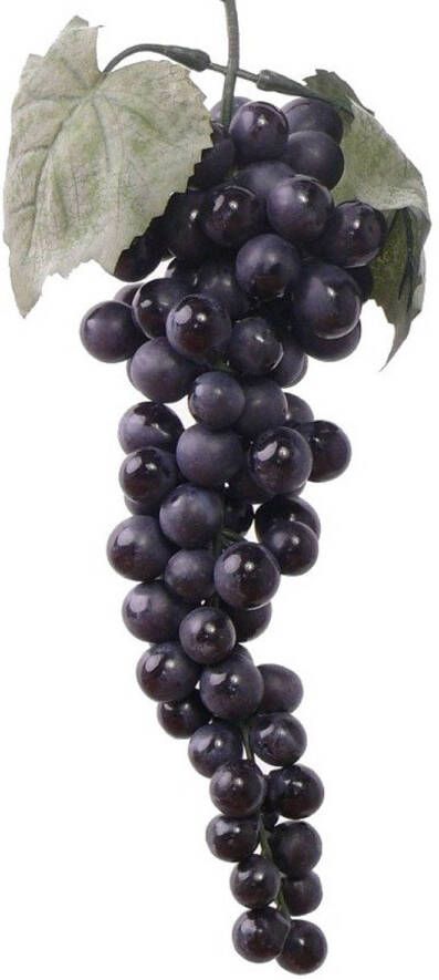 Merkloos Blauwe kunstfruit druiventros 28 cm Kunstbloemen