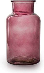 Jodeco Bloemenvaas Apotheker model aubergine transparant glas H26 x D14 cm Vazen