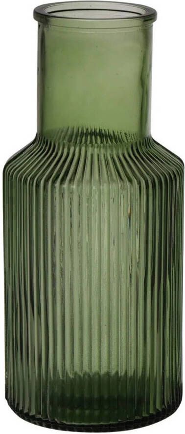 Merkloos Bloemenvaas Bottle Amazing Green donkergroen glas D10 x H22 cm Vazen