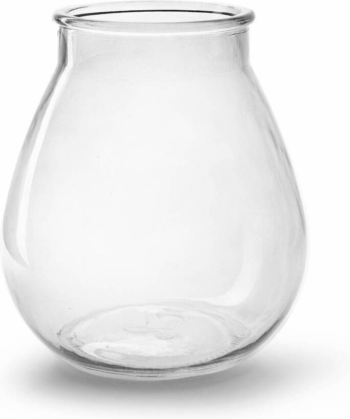 Merkloos Bloemenvaas druppel vorm type helder transparant glas H22 x D20 cm Vazen
