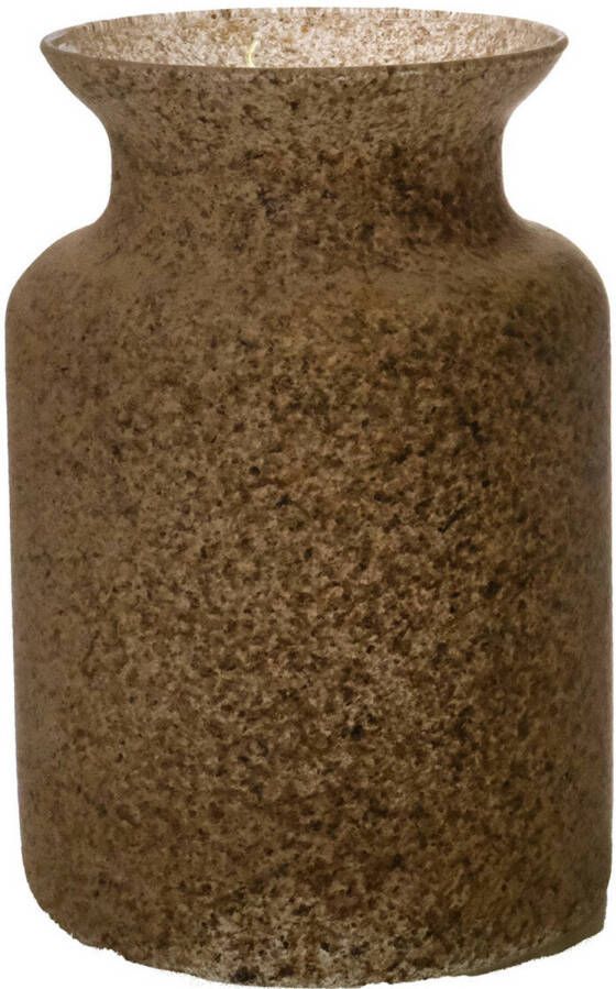 Merkloos Bloemenvaas Dubai beige zand graniet glas D14 x H20 cm Vazen