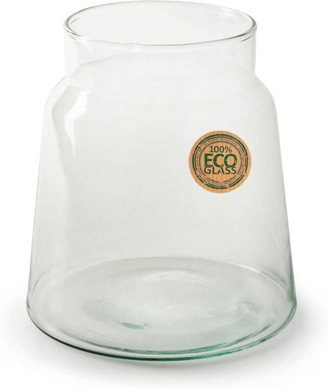 Merkloos Bloemenvaas Eco glas transparant H20 x D14.5 cm Vazen