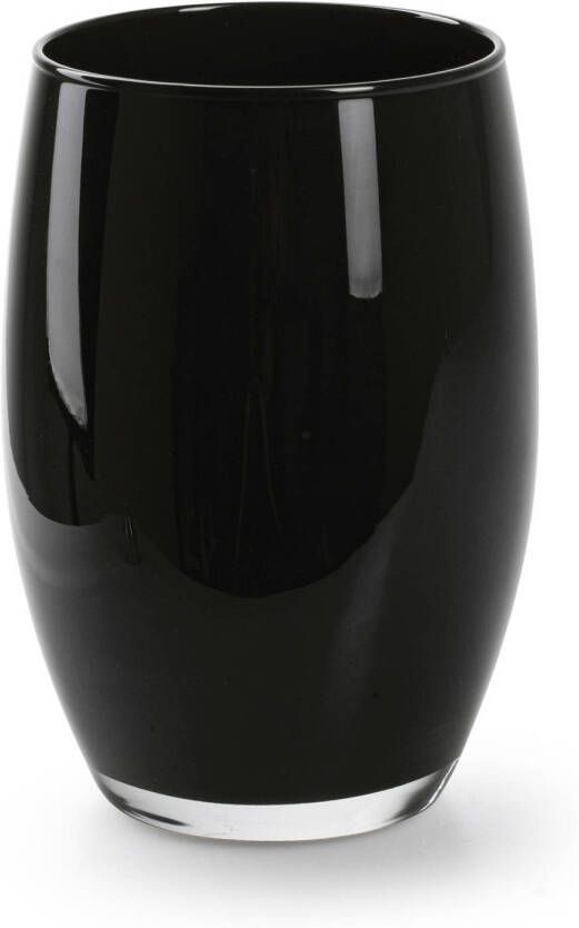 Merkloos Bloemenvaas Galileo zwart stevig glas H20 x D14 cm Vazen