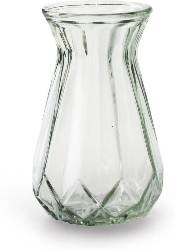 Merkloos Bloemenvaas helder transparant glas H15 x D10 cm Vazen