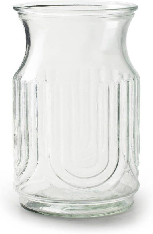 Merkloos Bloemenvaas helder transparant glas H20 x D12.5 cm Vazen