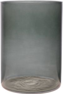Merkloos Bloemenvaas Neville donkergrijs transparant glas D18 x H25 cm Vazen