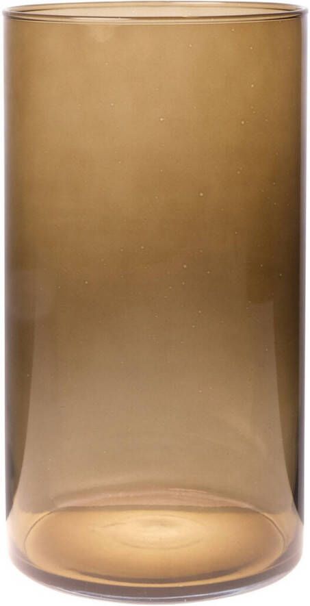 Merkloos Bloemenvaas Neville lichtbruin transparant glas D16 x H30 cm Vazen