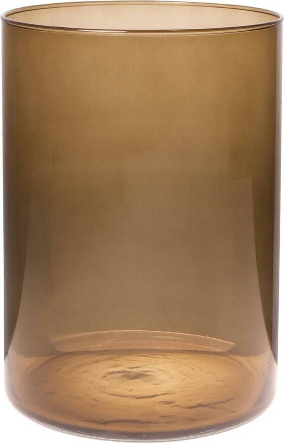 Merkloos Bloemenvaas Neville lichtbruin transparant glas D18 x H25 cm Vazen