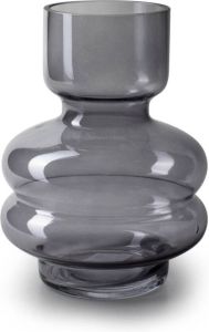 Jodeco Bloemenvaas smoke grijs transparant glas H20 x D15 cm Zeer stijlvolle vorm Vazen