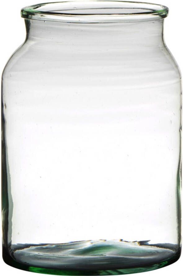 Merkloos Bloemenvaas van gerecycled glas met hoogte 25 cm en diameter 19 cm Glazen transparante vazen
