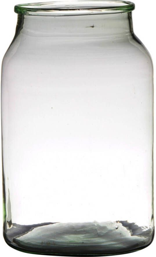 Merkloos Bloemenvaas van gerecycled glas met hoogte 34 cm en diameter 22 cm Glazen transparante vazen