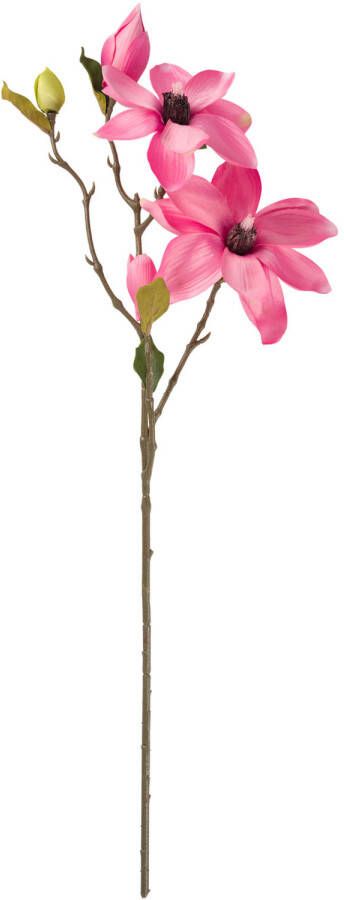 Merkloos Blokker kunstbloem Magnolia spray Roze 75 cm