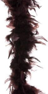 Merkloos Boa kerstslinger veren bruin 200 cm kerstversiering Kerstslingers