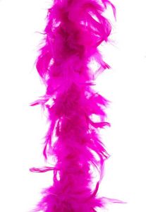 Merkloos Boa kerstslinger veren fuchsia roze 200 cm kerstversiering Kerstslingers