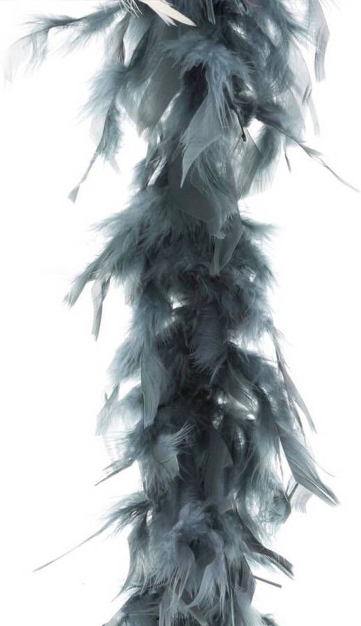 Merkloos Boa kerstslinger veren grijs 200 cm kerstversiering Kerstslingers