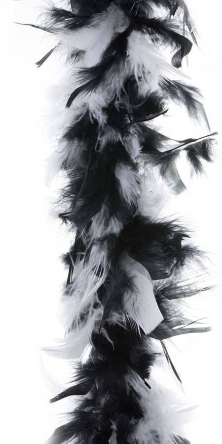 Merkloos Boa kerstslinger zwart wit 200 cm kerstslingers