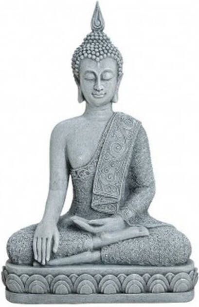 Merkloos Decoratie boeddha beelden grijs voor binnen 30 cm Beeldjes