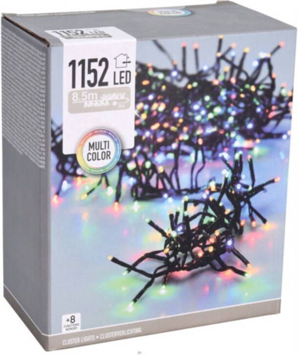Merkloos Christmas Decoration clusterlichtjes gekleurd -840 cm -1152 leds Kerstverlichting kerstboom