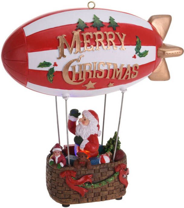 Merkloos Christmas Decoration kerstdorp zeppelin draaiende kerstman met licht Kerstdorpen