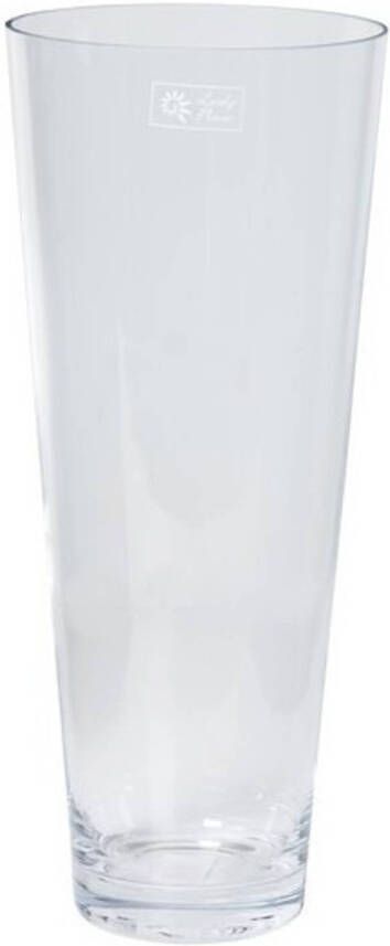 Merkloos Conische vaas helder glas 18 x 43 cm