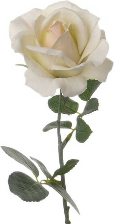 Merkloos Creme witte roos kunstbloem 37 cm Kunstbloemen