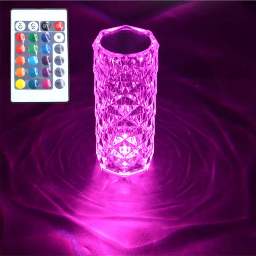 Merkloos Crystal Led Touch Lamp Oplaadbaar met afstandsbediening