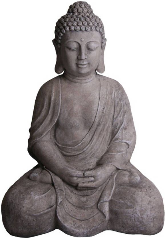 Merkloos Decoratie Boeddha beeld grijs 71 cm Beeldjes